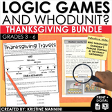 Thanksgiving Math Logic Puzzles Whodunit Bundle | Early Fi