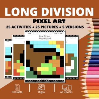 Preview of Thanksgiving: Long Division Pixel Art Activity