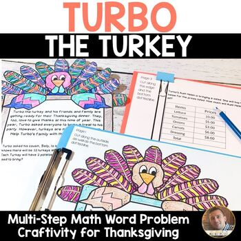 Preview of Thanksgiving Math Craft: Multi-Step Word Problem Craftivity