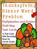 Thanksgiving Math: Multi-Step Word Problem Task Cards (3rd