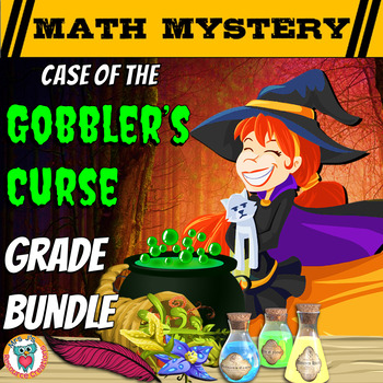 Preview of Thanksgiving Math Mystery: Case of the Gobbler's Curse Multi-Grade Bundle