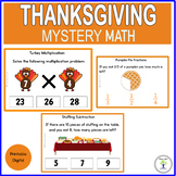 Thanksgiving Math Mystery Task Cards and Boom Cards