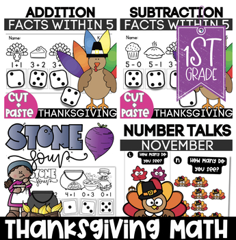 Preview of Thanksgiving Math No Prep Activities for Kindergarten