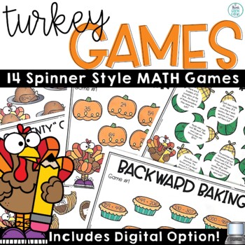 Preview of Thanksgiving Math November Games 3rd Grade Activities Centers No Prep