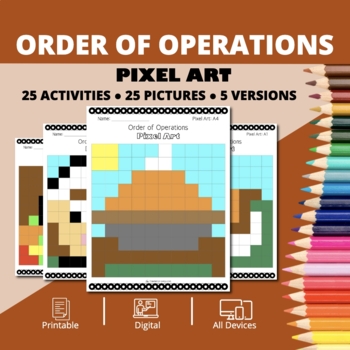 Preview of Thanksgiving: Order of Operations Pixel Art Activity