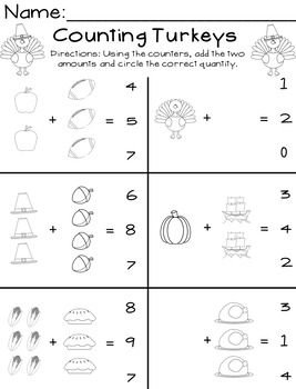 Thanksgiving Math Packet by ABC Penguin | TPT