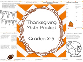 Thanksgiving Math Packet for Grades 3-5