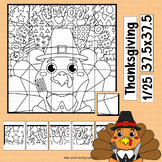 Thanksgiving Math Pilgrim Turkey Coloring Pages Activities