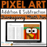 Thanksgiving Math Pixel Art for Google Sheets™ - Addition 