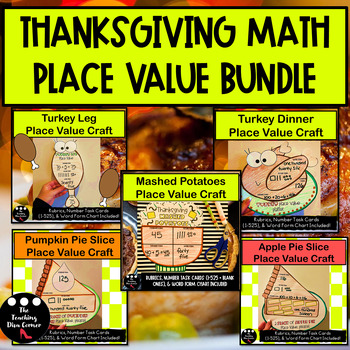 Preview of Thanksgiving Math Place Value Craft Bundle