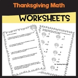 Thanksgiving Math Printable Worksheets Addition, Subtracti