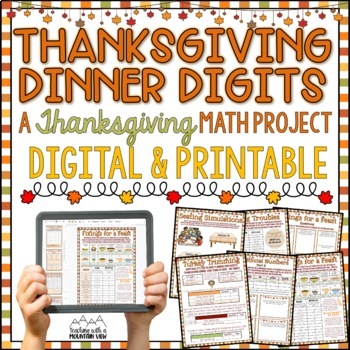 Preview of Thanksgiving Math Project | Thanksgiving Math Activities for Enrichment