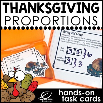 Preview of Thanksgiving Math Proportions Task Cards - Qualitative Proportionality