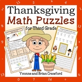 Thanksgiving Math Puzzles - 3rd Grade | Math Skills Review