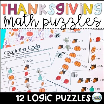Preview of Thanksgiving Math Puzzles