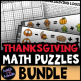 Thanksgiving Math Puzzles Mini Bundle - Middle School Than