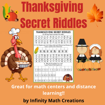 Preview of Thanksgiving Math Riddles--Arithmetic Fun Pack--Decimals Percents Fractions