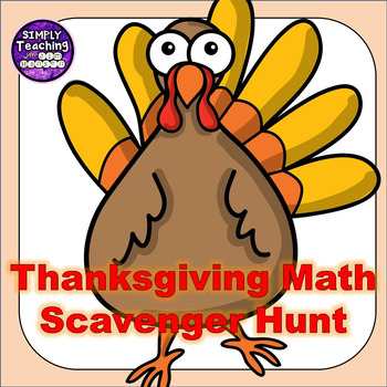 Preview of Thanksgiving Math Scavenger Hunt Game