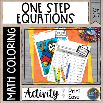 Preview of Thanksgiving Math Solving One Step Equations Color by Number
