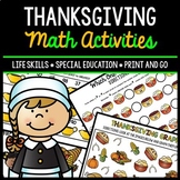 Thanksgiving Math - Special Education - Life Skills - Prin