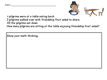 Preview of Thanksgiving Math Story Problem