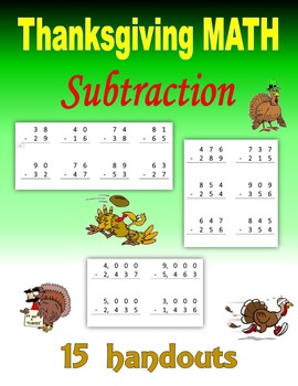 Preview of Thanksgiving Math - Subtraction