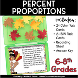 Thanksgiving Math Task Cards Percent Proportions in Real L