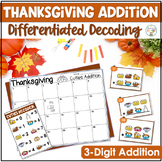 Thanksgiving Math | Three Digit Addition Thanskgiving Acti