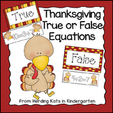 Thanksgiving Math True or False Equations