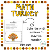 Thanksgiving Math Turkey - 1st Grade Math Review Activity