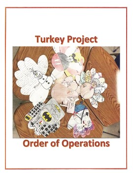 Preview of Thanksgiving Math Activity Order of Operations Turkey Project