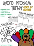 Thanksgiving Math: Turkey Word Problem color by number