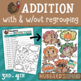 Thanksgiving Math - Up to 3-Digit Addition With & W/out Re