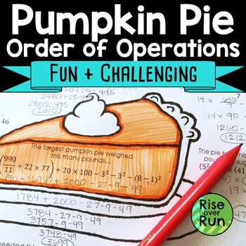 Preview of Thanksgiving Math Worksheet Order of Operations