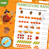 Thanksgiving Math Worksheet | Thanksgiving Math Activities