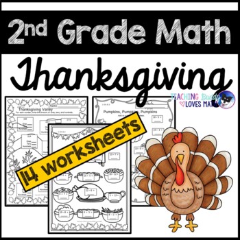Preview of Thanksgiving Math Worksheets 2nd Grade Common Core