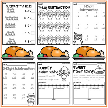 Thanksgiving Math Worksheets by Teaching Loving Caring | TpT