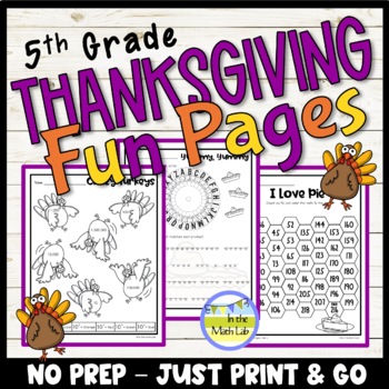 Preview of Thanksgiving Math Worksheets 5th Grade