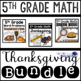 Thanksgiving Math Worksheets 5th Grade Bundle