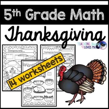 Preview of Thanksgiving Math Worksheets 5th Grade Common Core