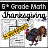 Thanksgiving Math Worksheets 5th Grade Common Core