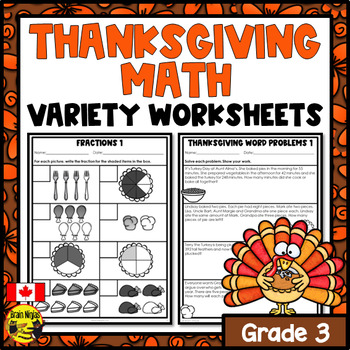 Preview of Thanksgiving Math Worksheets | Numbers within 1000