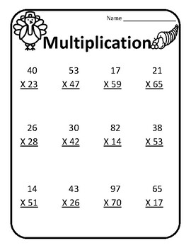 thanksgiving math worksheets multiplication thanksgiving multiplication workshee