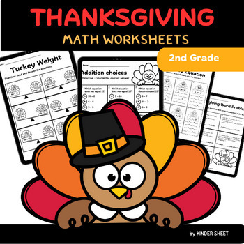 Preview of Thanksgiving Math Worksheets for 2nd Grade