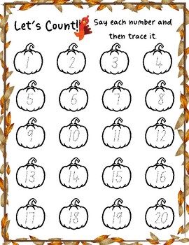 Preview of Thanksgiving Math Worksheets for Pre-K and Kindergarten