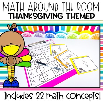 Preview of Thanksgiving Math Write the Room | First Grade | November Math Centers
