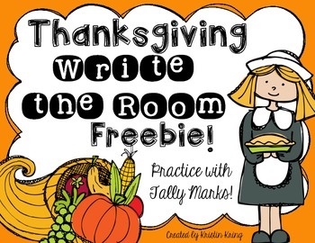Preview of Thanksgiving Math Write the Room Freebie!