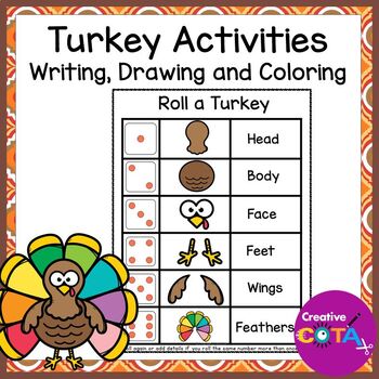 Preview of Occupational Therapy Thanksgiving Math Center Drawing Activity & Turkey Craft