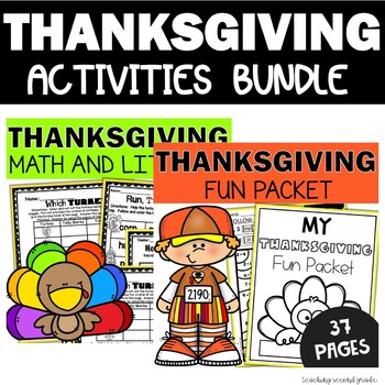 Preview of Thanksgiving Math and ELA Activities with Worksheets Coloring Pages Busy Work