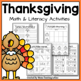 Thanksgiving Activities Bundle - Math and Literacy - No Pr